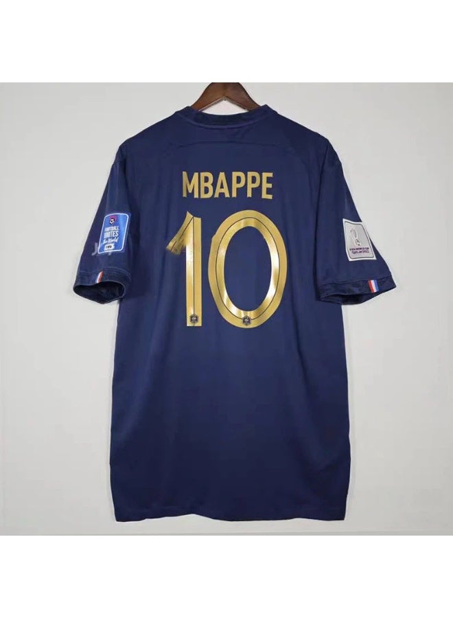 general 2022 French home retro football uniform #10 MBAPPE retro football jersey A gift for fans and friends - Image 1